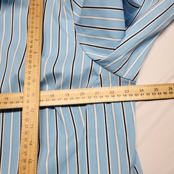 Vintage Dressbarn Shirt Button Up Womens 18/20W Plus 3/4 Sleeve Striped Blouse - Picture 12 of 14